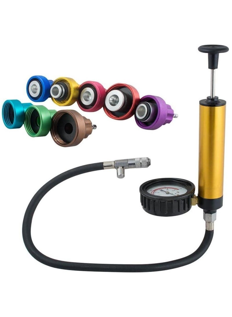 14-Piece Universal Automotive Radiator Pressure Tester Kit - Cooling System Leak Detector & Radiator Cap Checker - Image 4